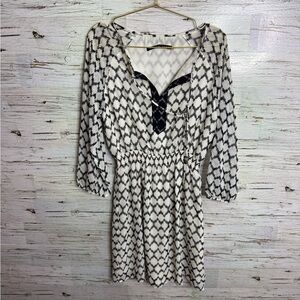 Ivanka Trump Black and White Midi Dress size 8